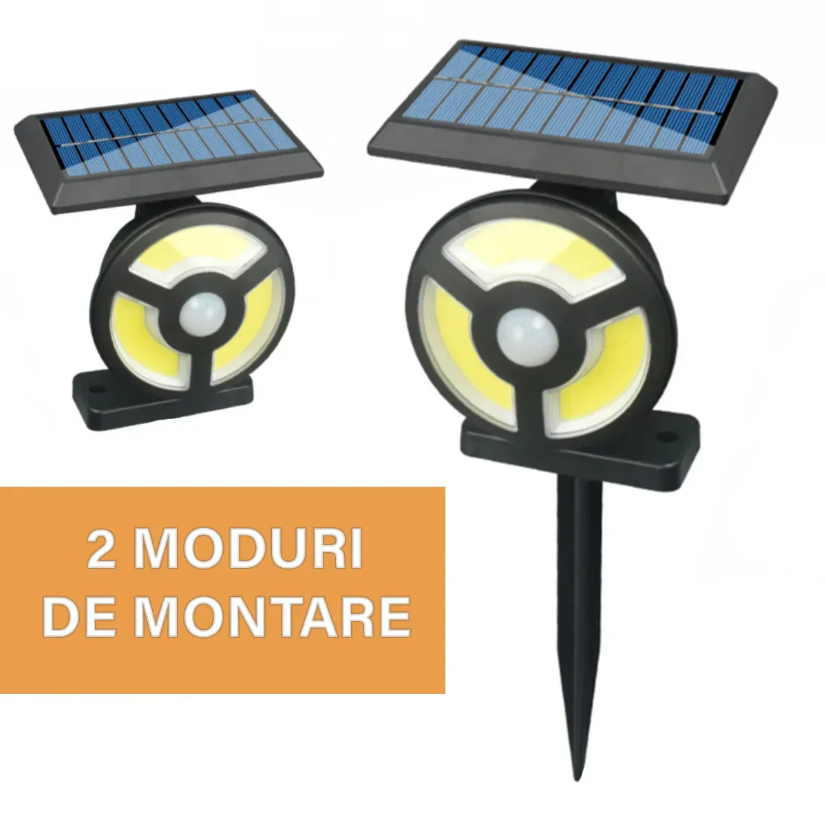 Lampa solara, cu senzor de miscare, lumina LED,  acumulator, Naimeed , COB 72 LED-uri