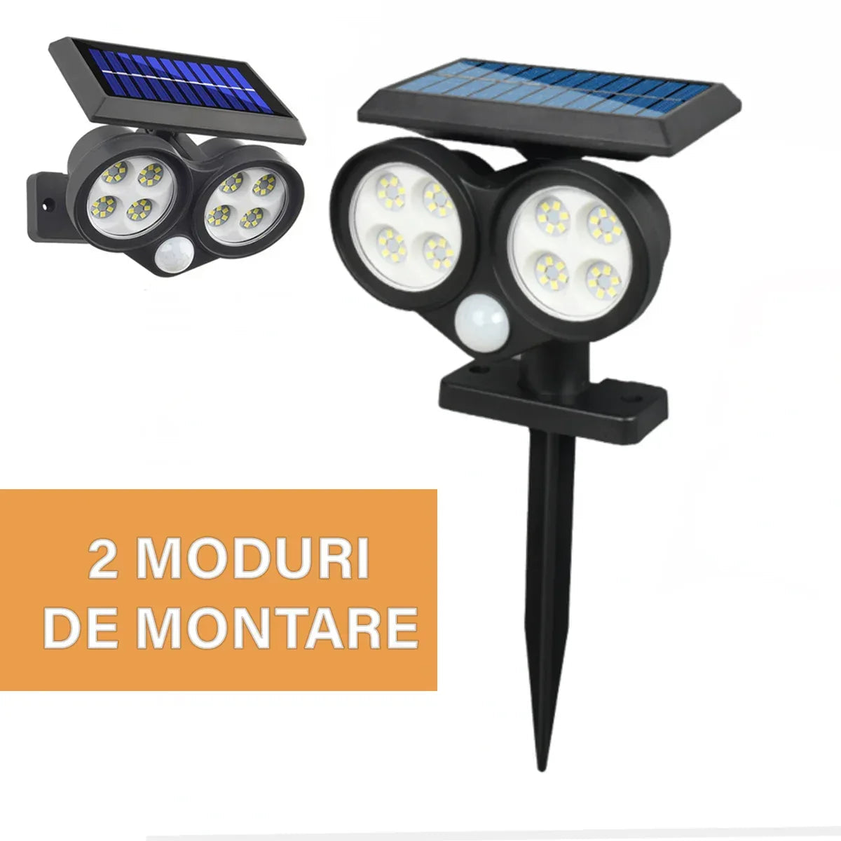 Lampa solara, cu senzor de miscare, lumina LED,  acumulator, Naimeed, 48 LED-uri