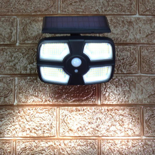 Lampa solara, cu senzor de miscare, telecomanda, lumina LED,  acumulator, Naimeed, 208 LED-uri