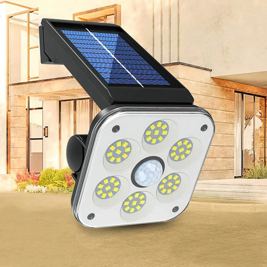 Lampa solara, cu senzor de miscare, lumina LED,  acumulator, Naimeed , 54 LED-uri, suport detasabil