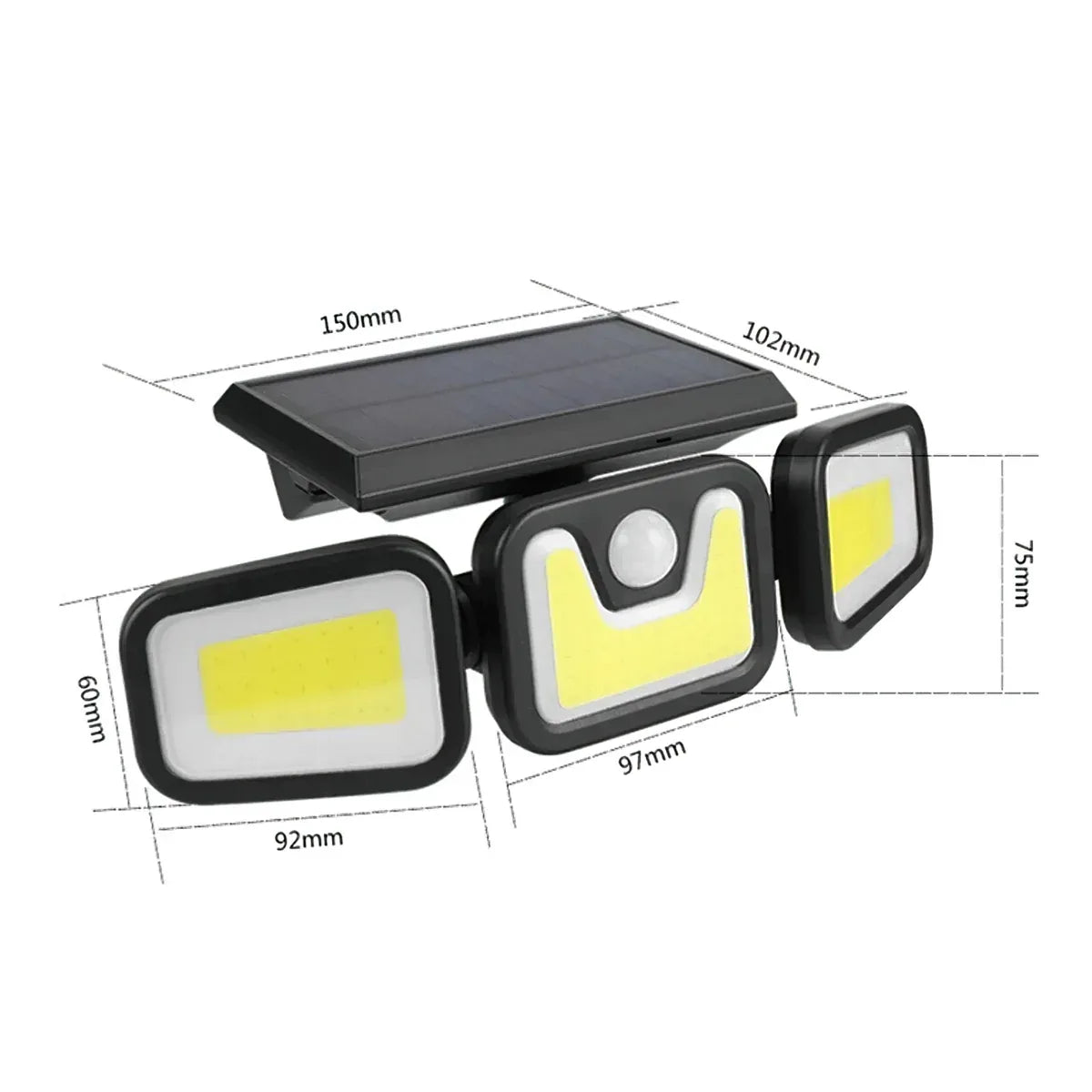 Lampa solara, cu senzor de miscare, lumina LED,  acumulator, Naimeed, COB 100 LED-uri