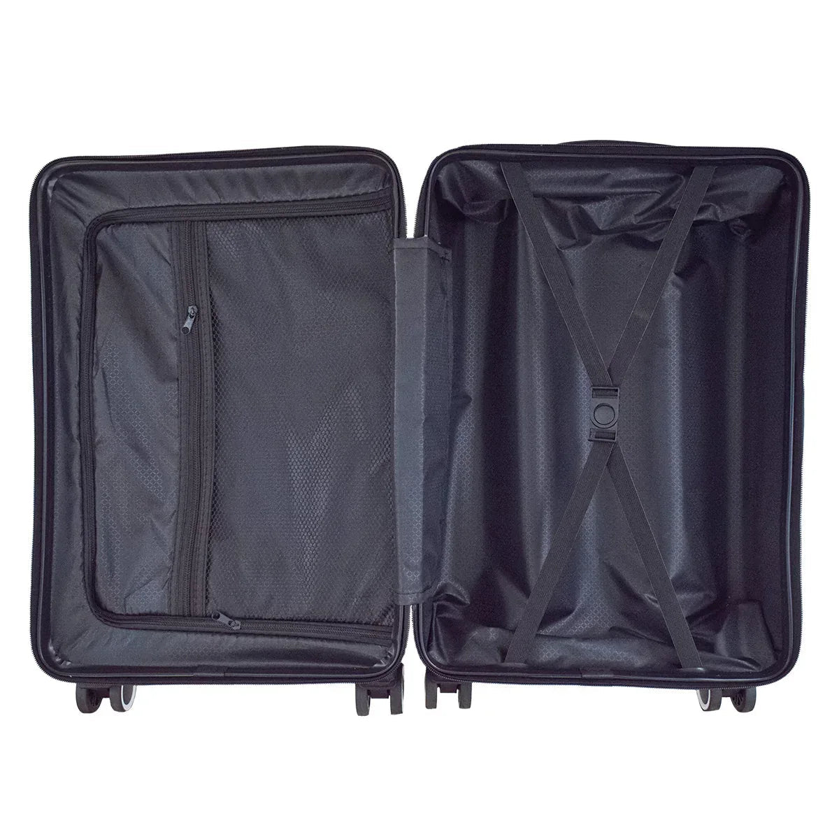 Troler voiaj, Naimeed, 4 roti duble 360 grade, ABS, inchidere cifru, Negru, 42x27x68cm