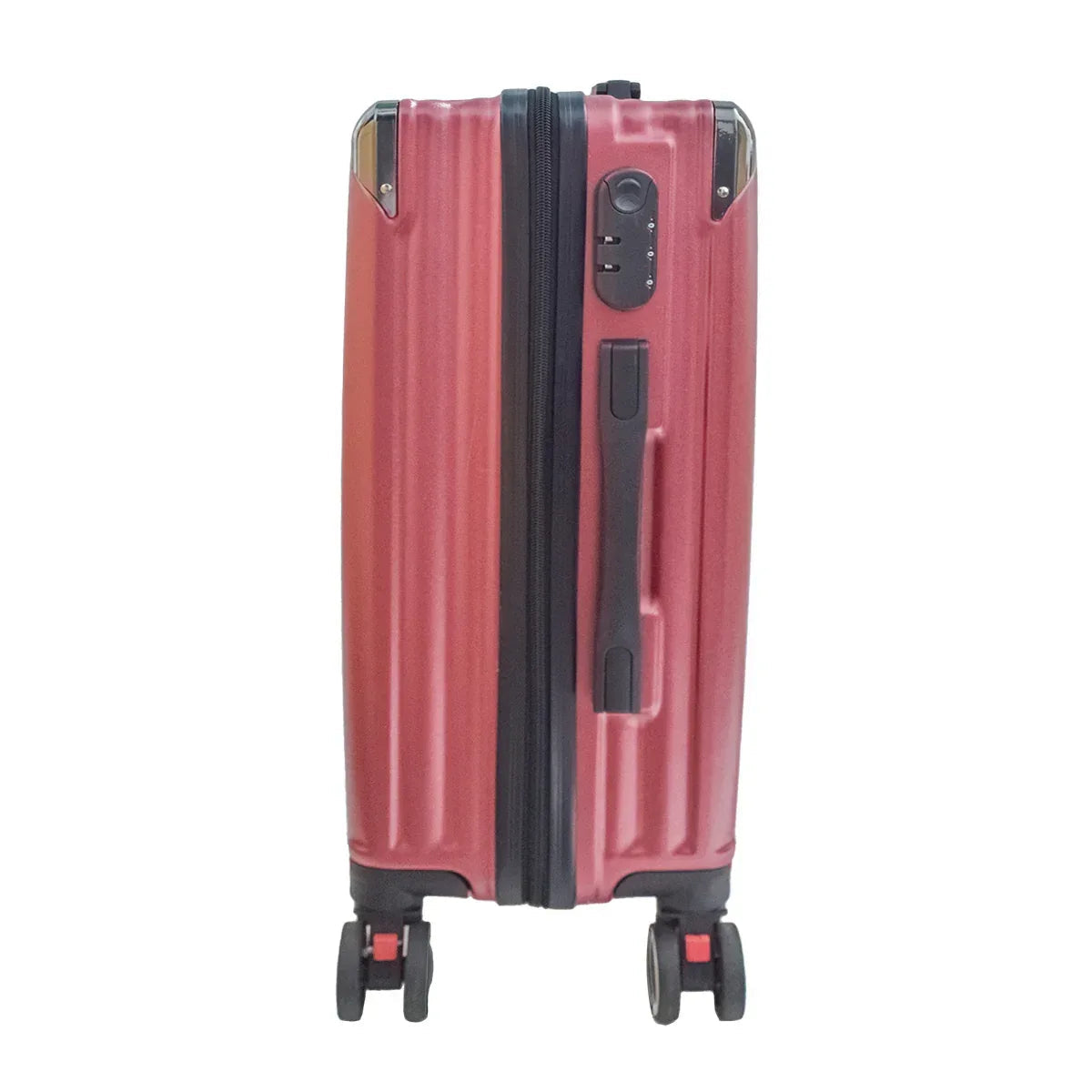 Troler voiaj, Naimeed , 4 roti duble 360 grade, ABS, inchidere cifru, Rosu, 50x31x79cm