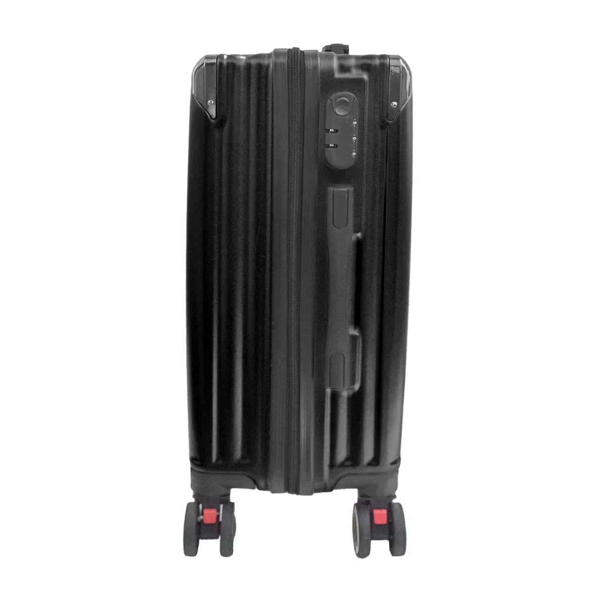 Troler voiaj, Naimeed, 4 roti duble 360 grade, ABS, inchidere cifru, Negru, 42x27x68cm