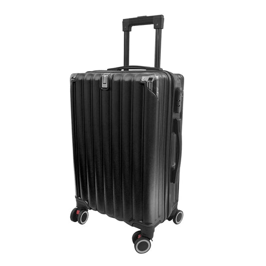 Troler voiaj, Naimeed, 4 roti duble 360 grade, ABS, inchidere cifru, Negru, 42x27x68cm