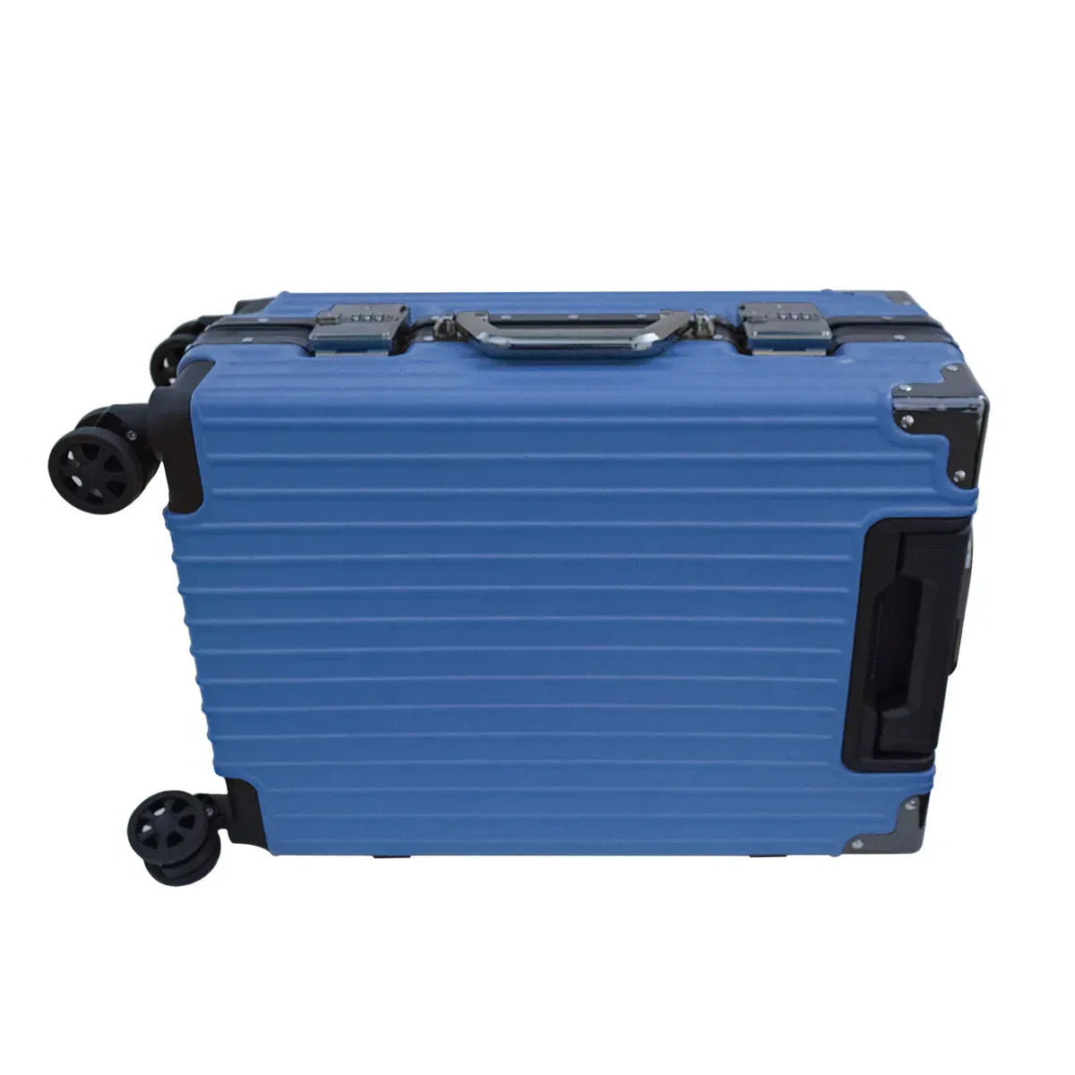 Troler, bagaj de cala, Naimeed, Premium Voyage, 4 roti duble 360 grade, ABS, inchidere cifru, Albastru, 42x28x68cm