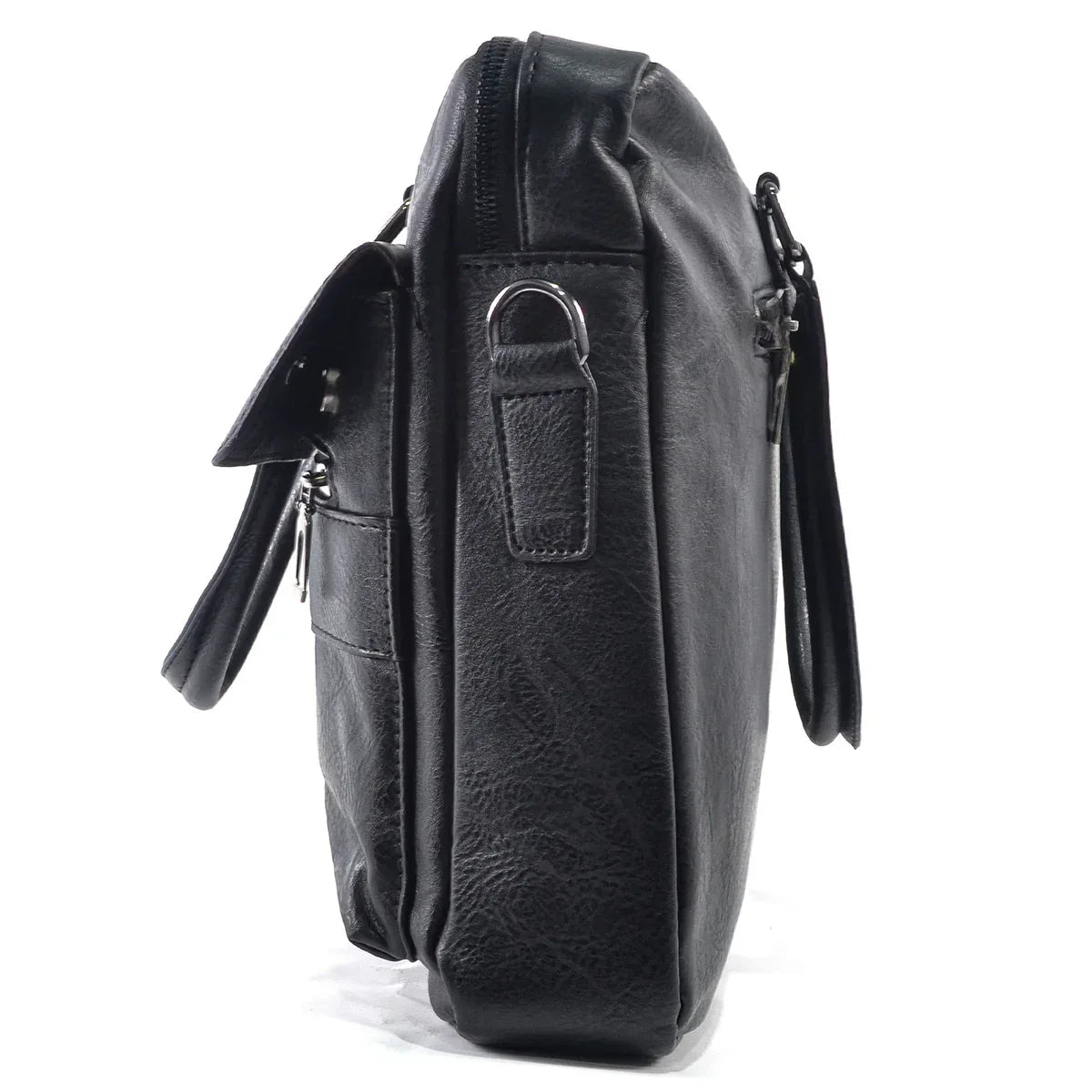 Servieta barbati, piele ecologica, Naimeed, Companion, Negru, 39x7x30cm