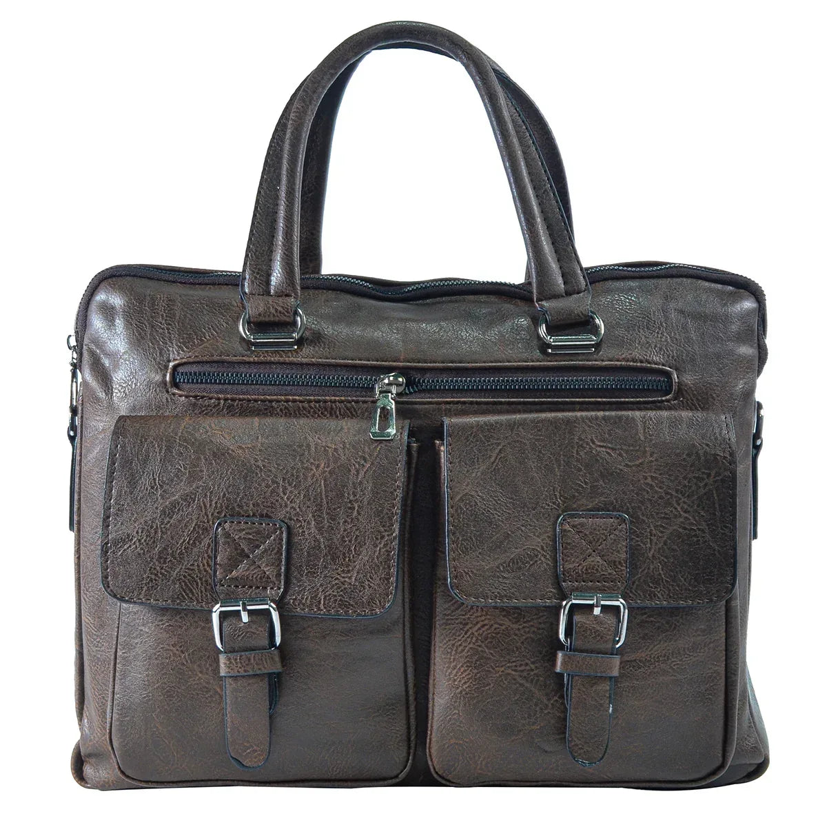 Servieta barbati, piele ecologica, Naimee, Companion, Maro inchis, 39x7x30cm