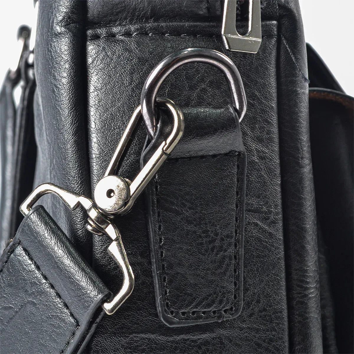 Servieta barbati, piele ecologica, Naimeed, Companion, Negru, 39x7x30cm