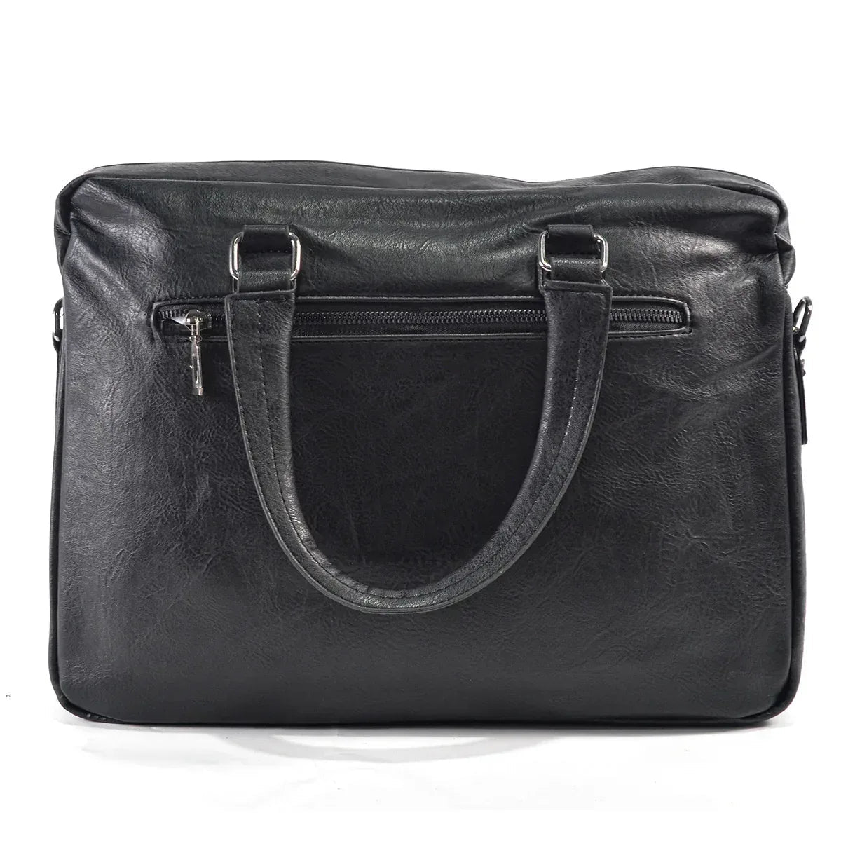 Servieta barbati, piele ecologica, Naimeed, Companion, Negru, 39x7x30cm