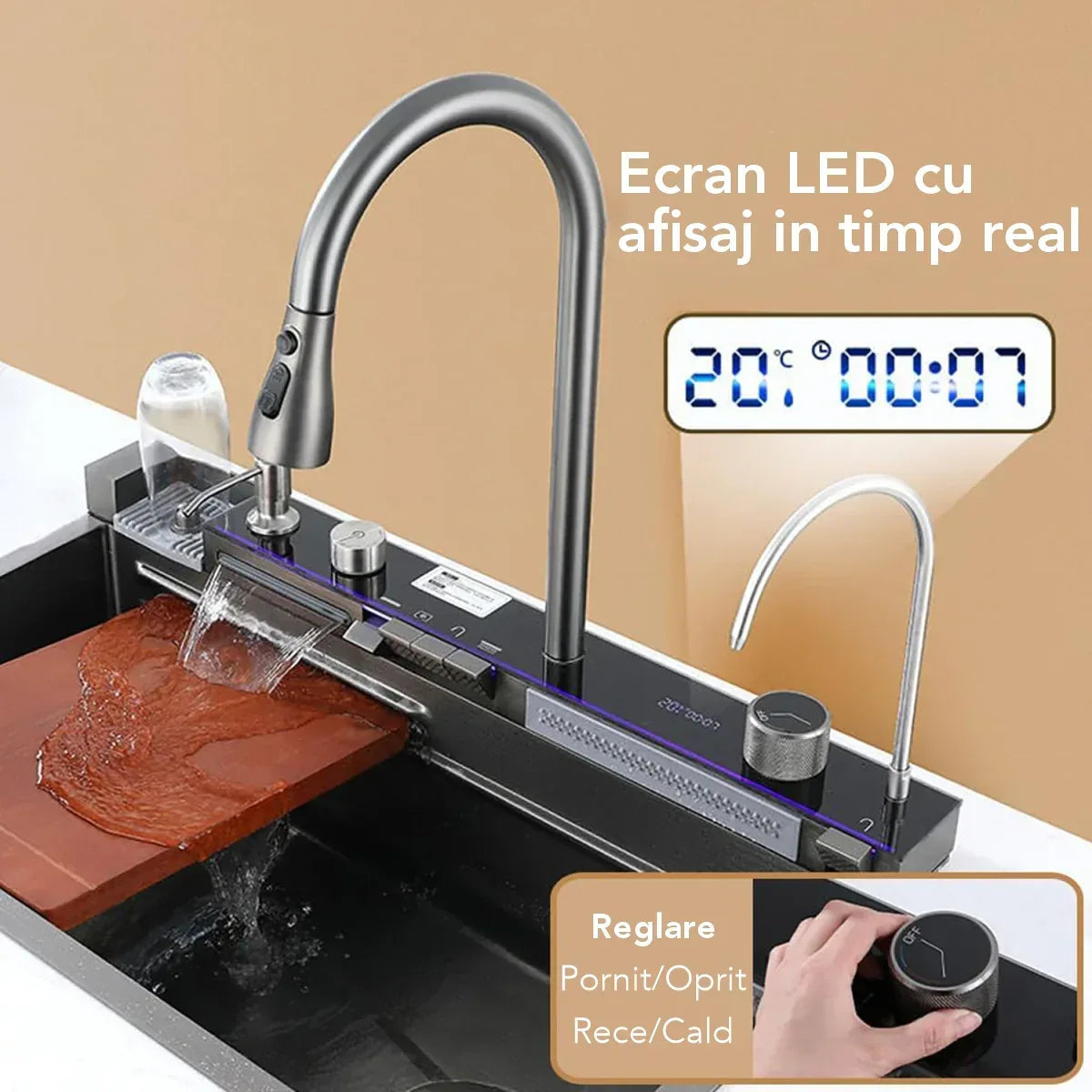 Chiuvetă bucătărie multifuncțională Smart Cuisine Naimeed D6743 – descriere detaliată