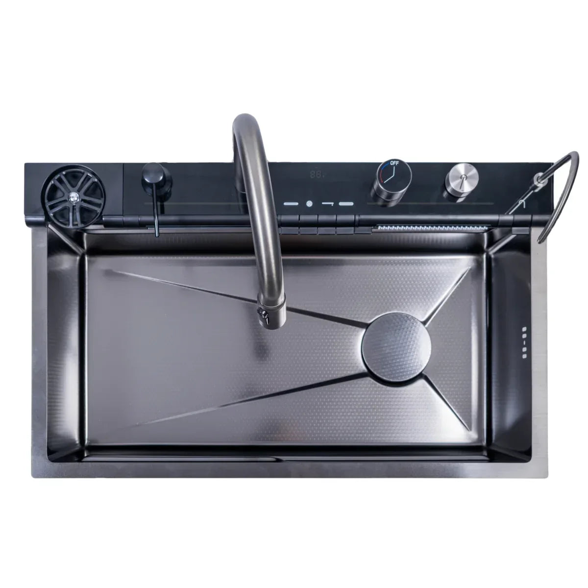 Chiuveta multifunctionala Smart Cuisine, cu accesorii incluse, Naimeed, functii multiple, otel inoxidabil, Gri, 210x750x460mm