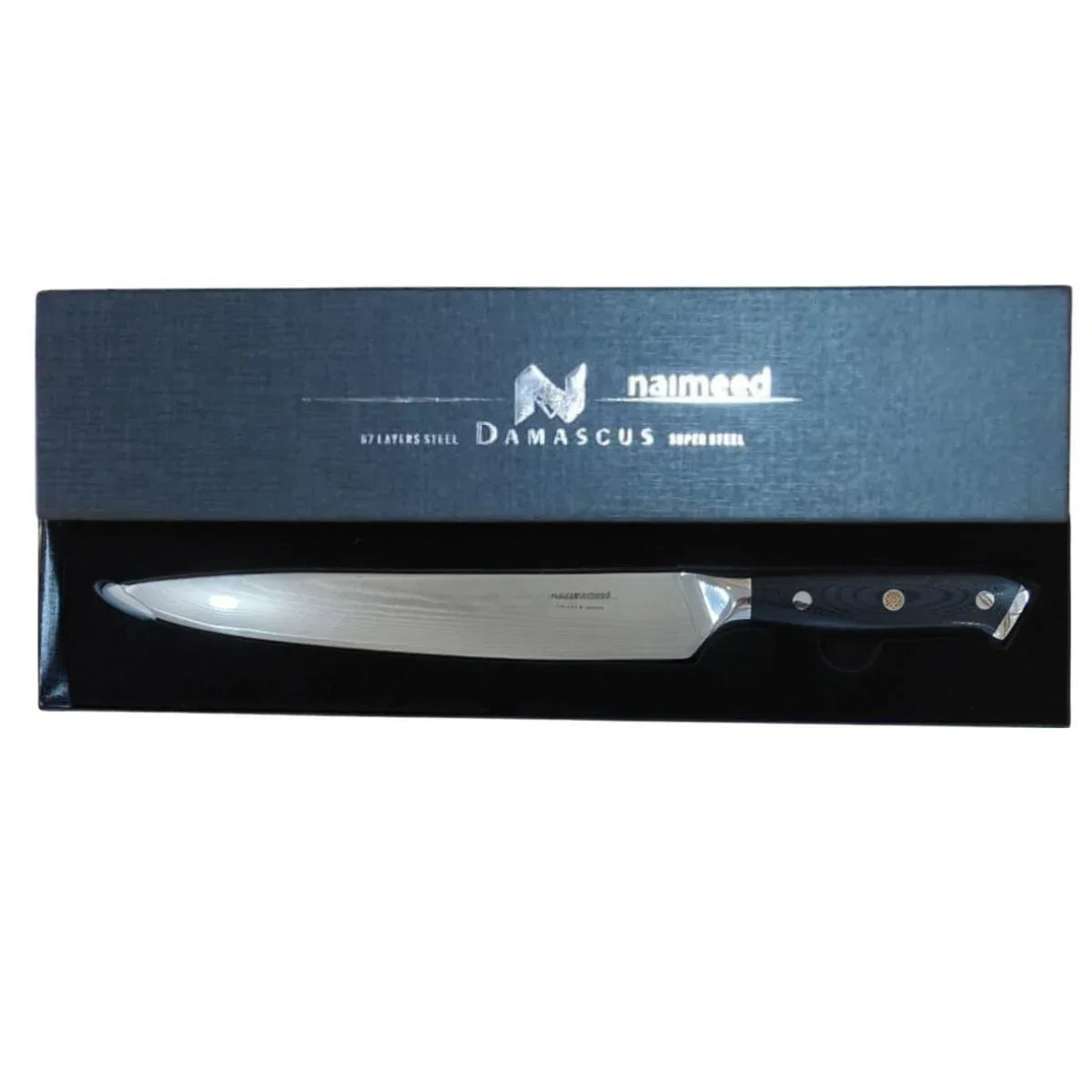 Cutit feliere, din otel Damascus,  Naimeed, damasc 67 straturi, 37.5 cm, Negru