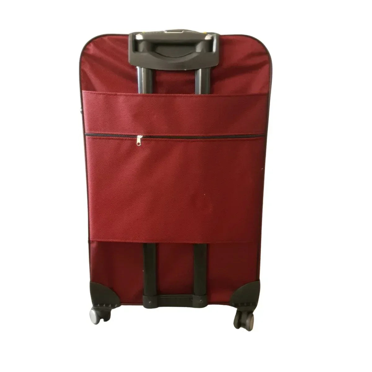 Troler voiaj, Mare, Naimeed, 4 roti duble 360 grade, material textil, inchidere cifru, Rosu, 45x28x75cm