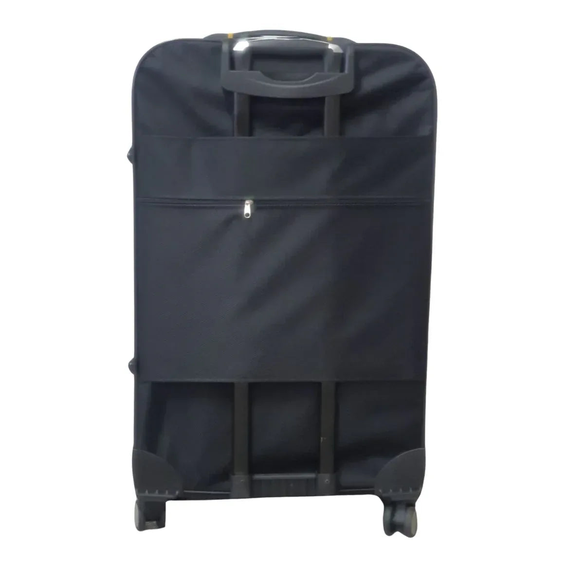 Troler voiaj, Mic, Naimeed, 4 roti duble 360 grade, material textil, inchidere cifru, Negru, 36x22x55cm