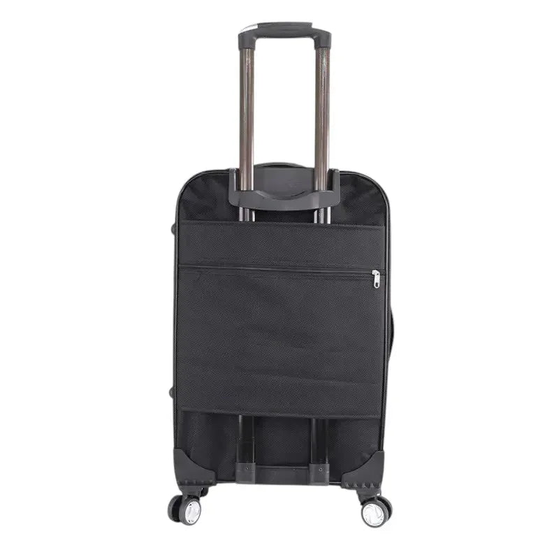 Troler voiaj, Mediu, Naimeed, 4 roti duble 360 grade, material textil, inchidere cifru, Gri, 41x24x66cm