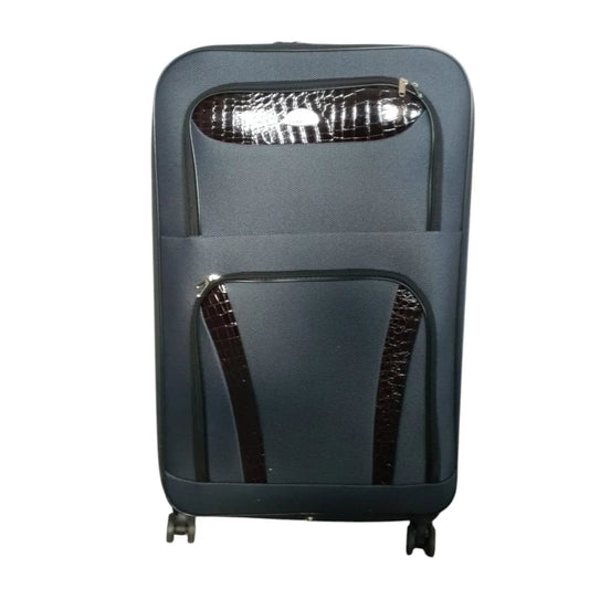 Troler voiaj, Naimeed, 4 roti duble , material textil, inchidere cifru, Gri, 36x22x55cm