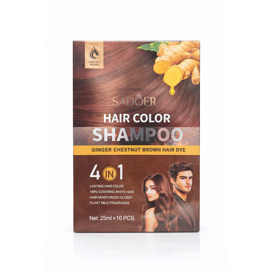 Șampon Colorant pentru fire albe SADOER Hair Brown 25 ml x 10