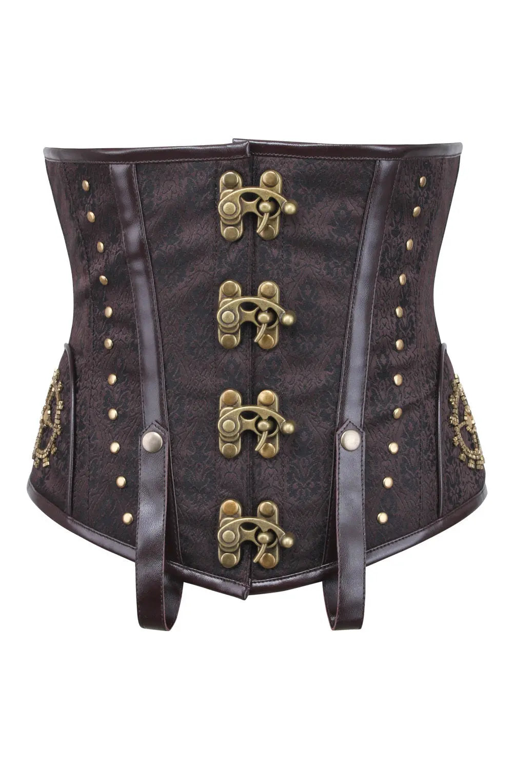 Corset Underbust Brown Jodean Embroidery