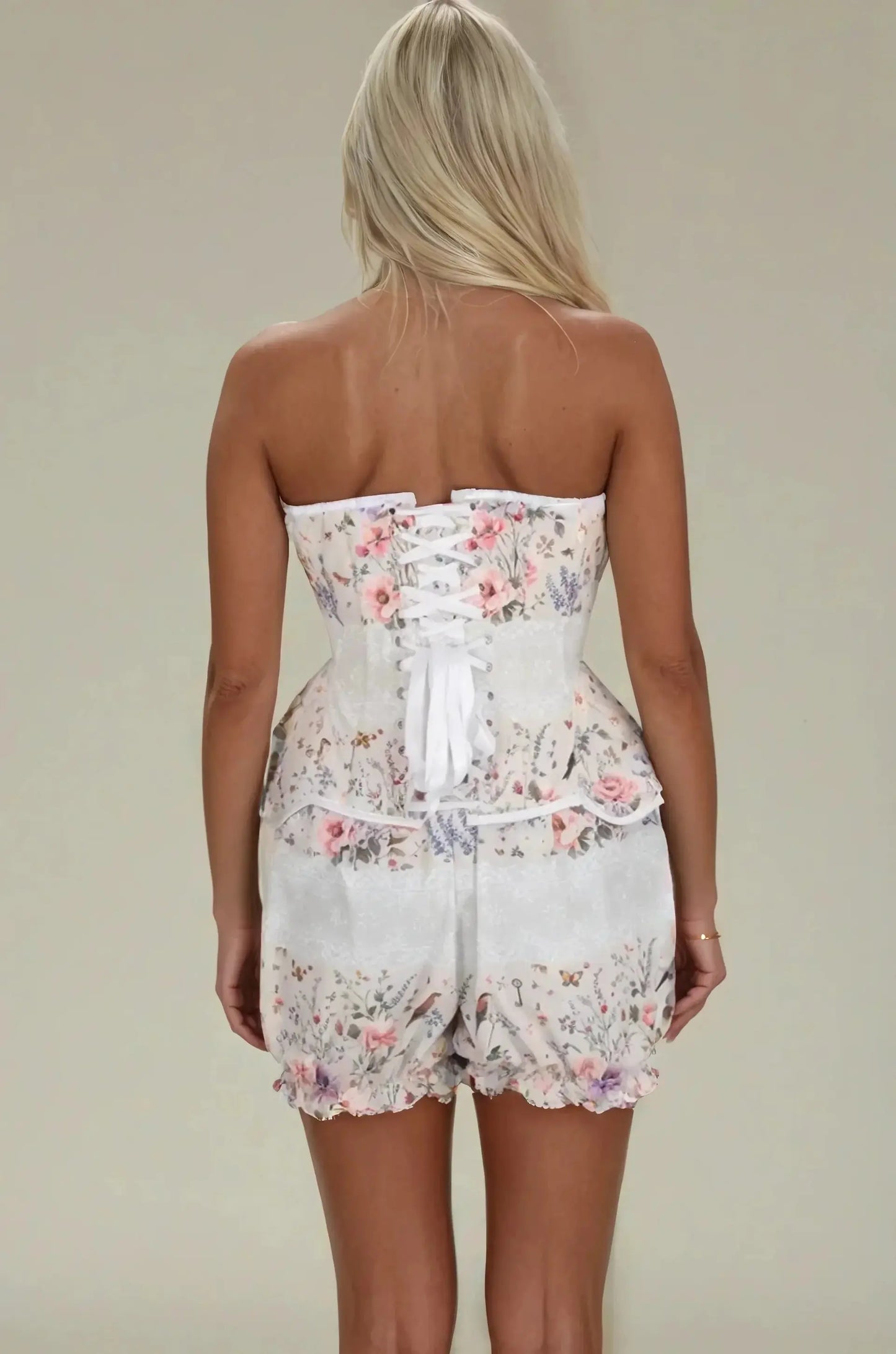 Kimberlynn French Garden Korsett und Puff-Shorts Set