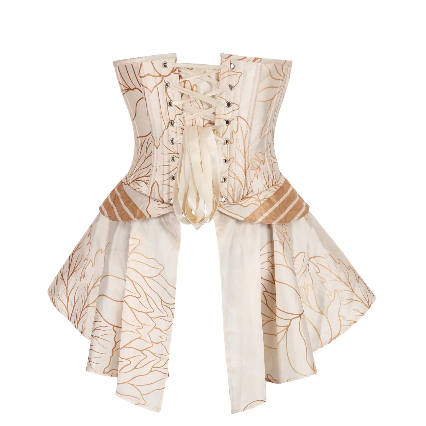 Janet Ivory Botanical Print Peplum Corset
