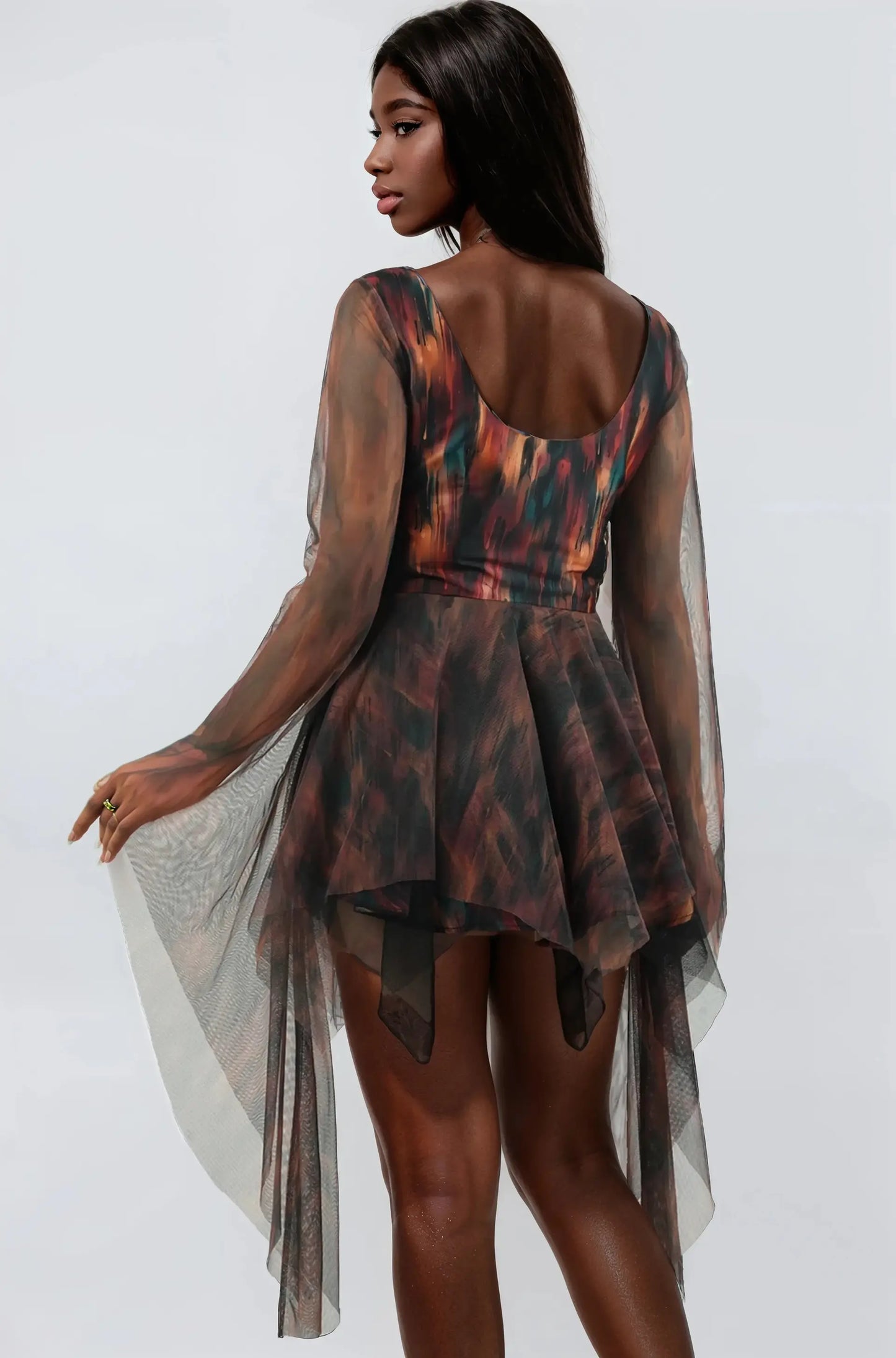 Rochie Holleigh cu imprimeu abstract
