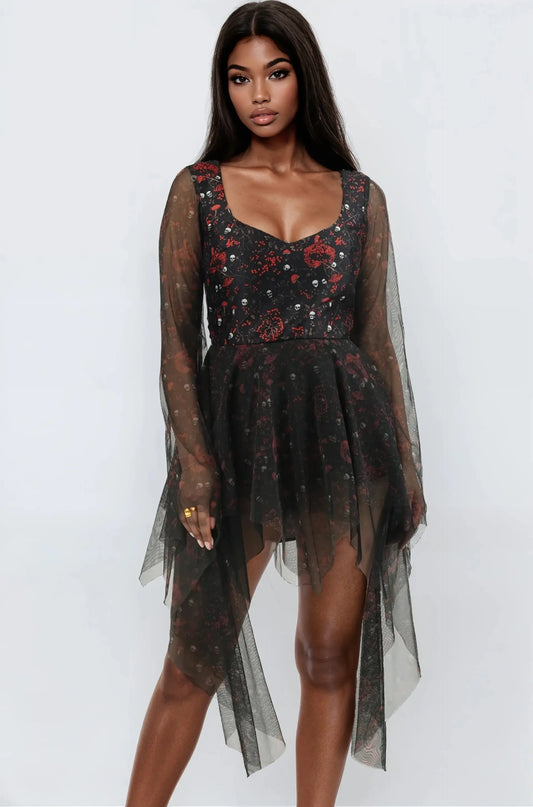 Rochie cu inspirație gotică Hayami Skull