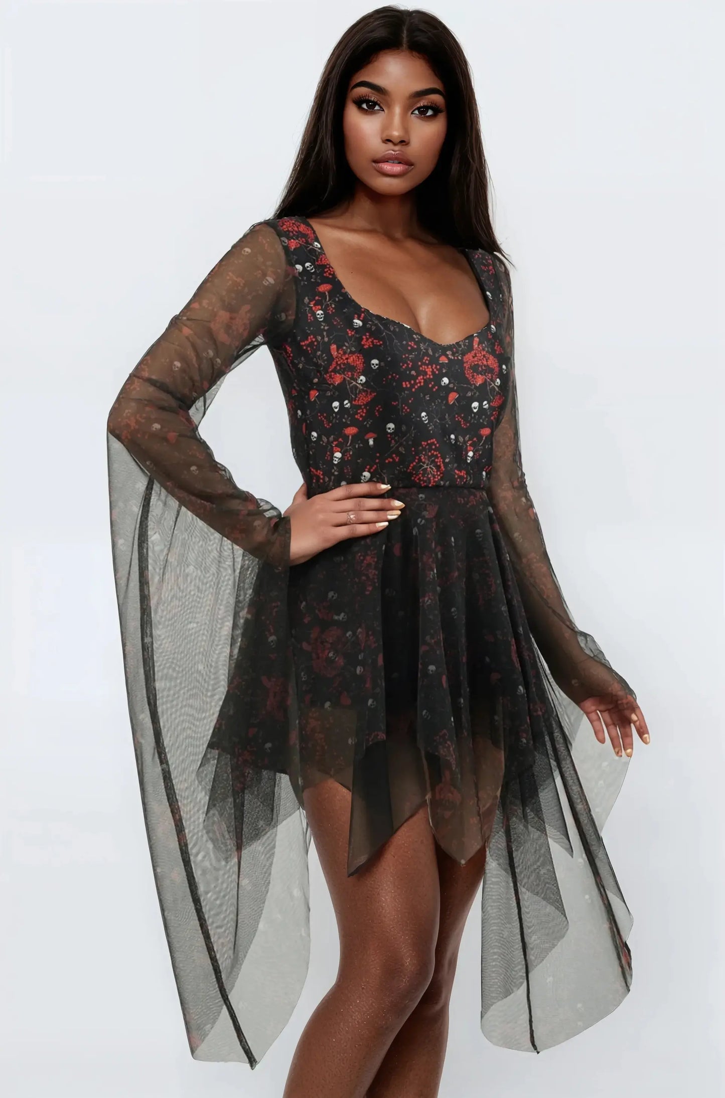 Rochie cu inspirație gotică Hayami Skull