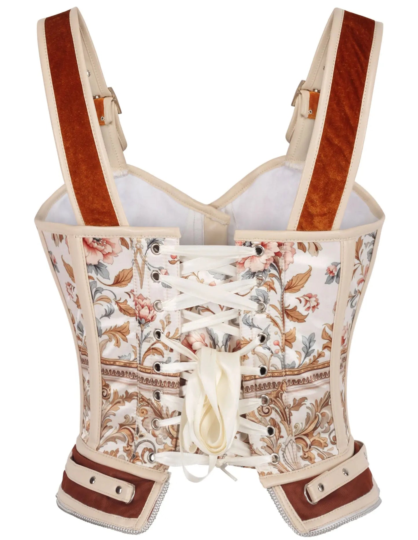Corset Overbust Nichelle Baroc cu Motive Florale și Ornamente