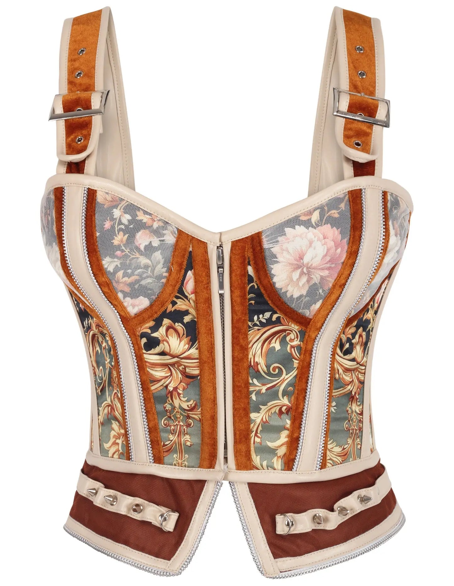 Corset Overbust Lindsy Baroc Floral din Satin