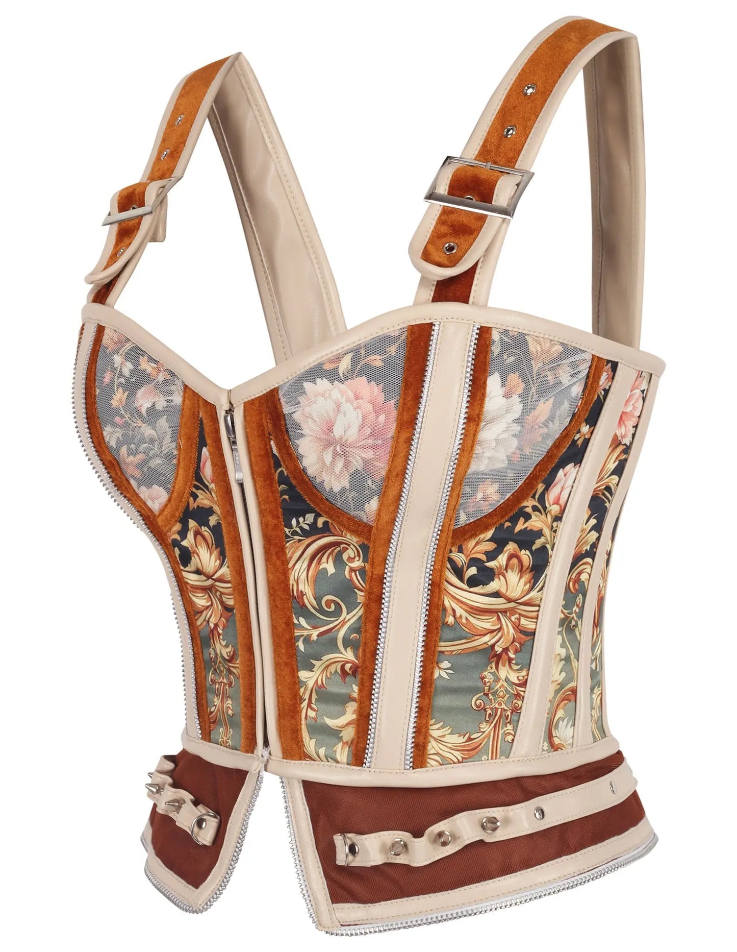 Corset Overbust Lindsy Baroc Floral din Satin