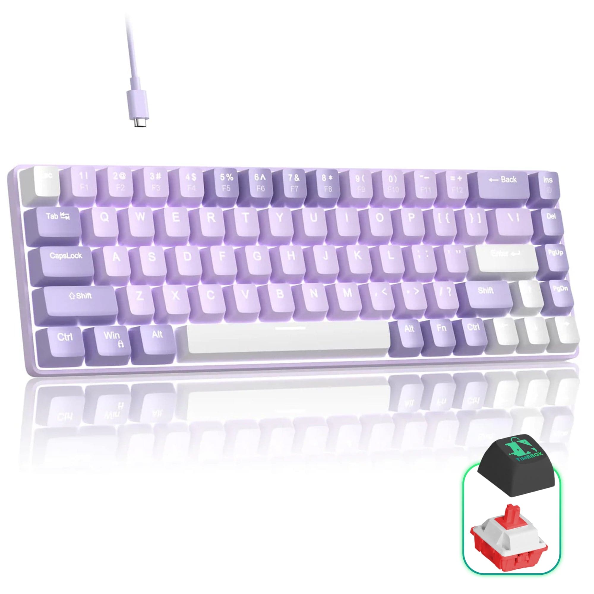 Tastatura Mecanica Gaming Timebox, Red Switch, 60%, Hot-Swap