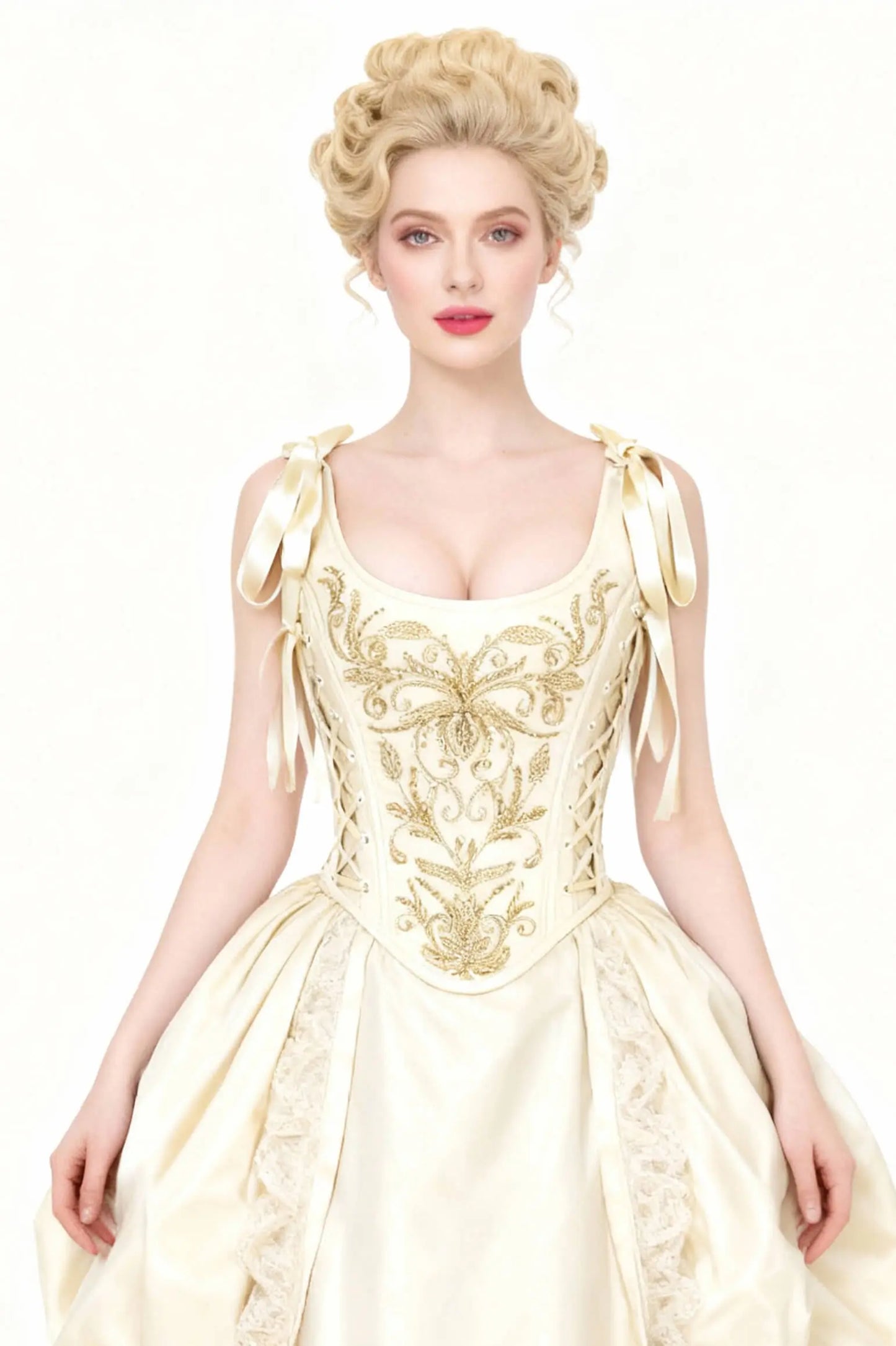 Corset Sharise Rococo Embroidery Overbust – Eleganță Gothic și Detalii Baroc