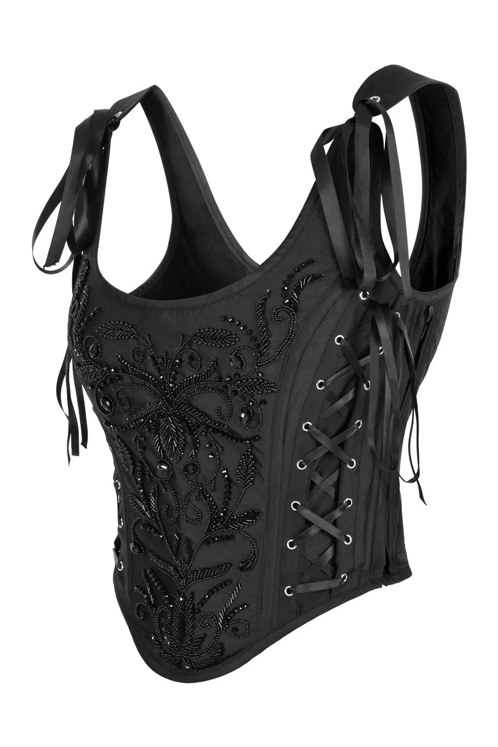 Corset Sharise Rococo Embroidery Overbust – Eleganță Gothic și Detalii Baroc