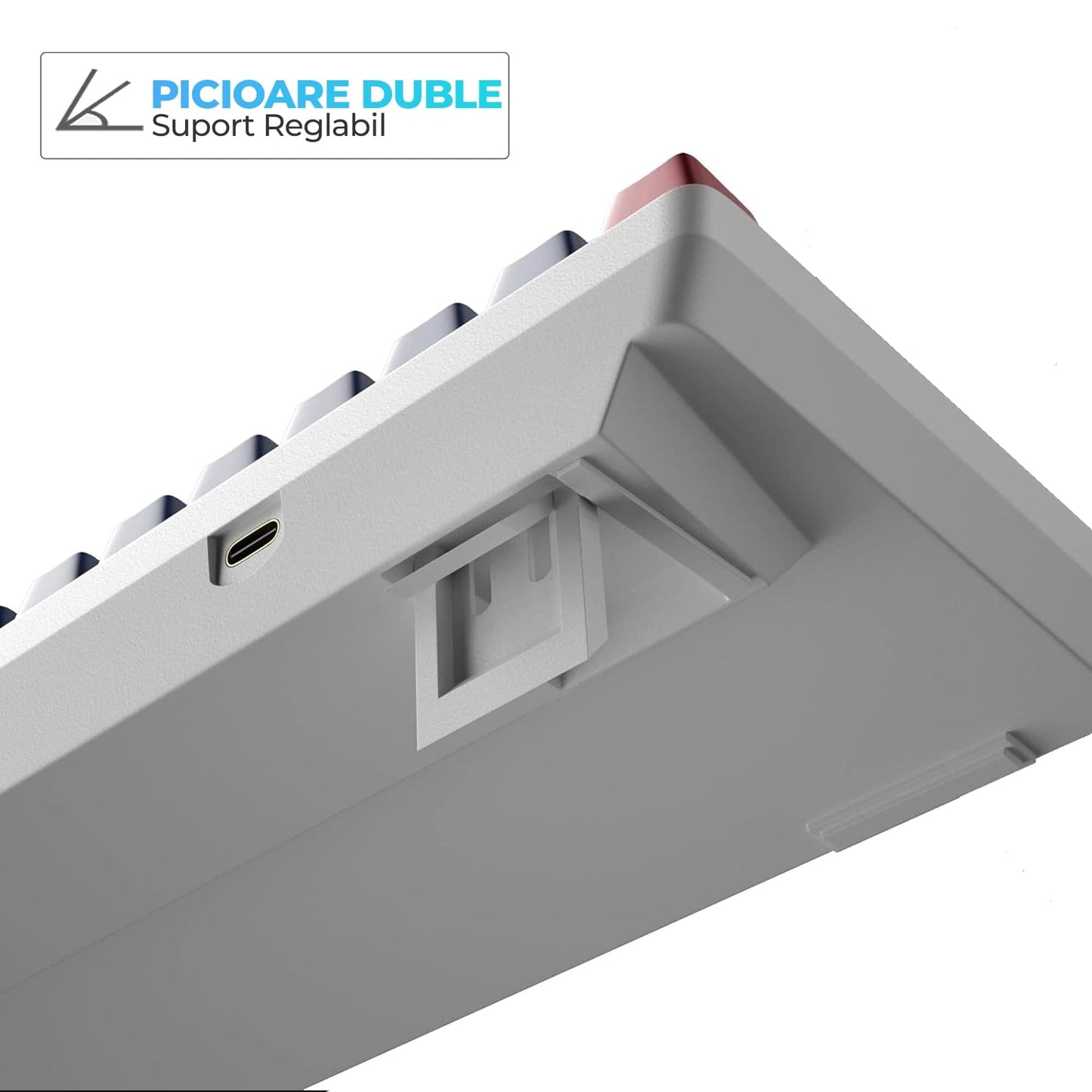 Tastatura Mecanica Gaming Timebox, Blue Switch, 60%, Lumini LED, Albastru / Ab