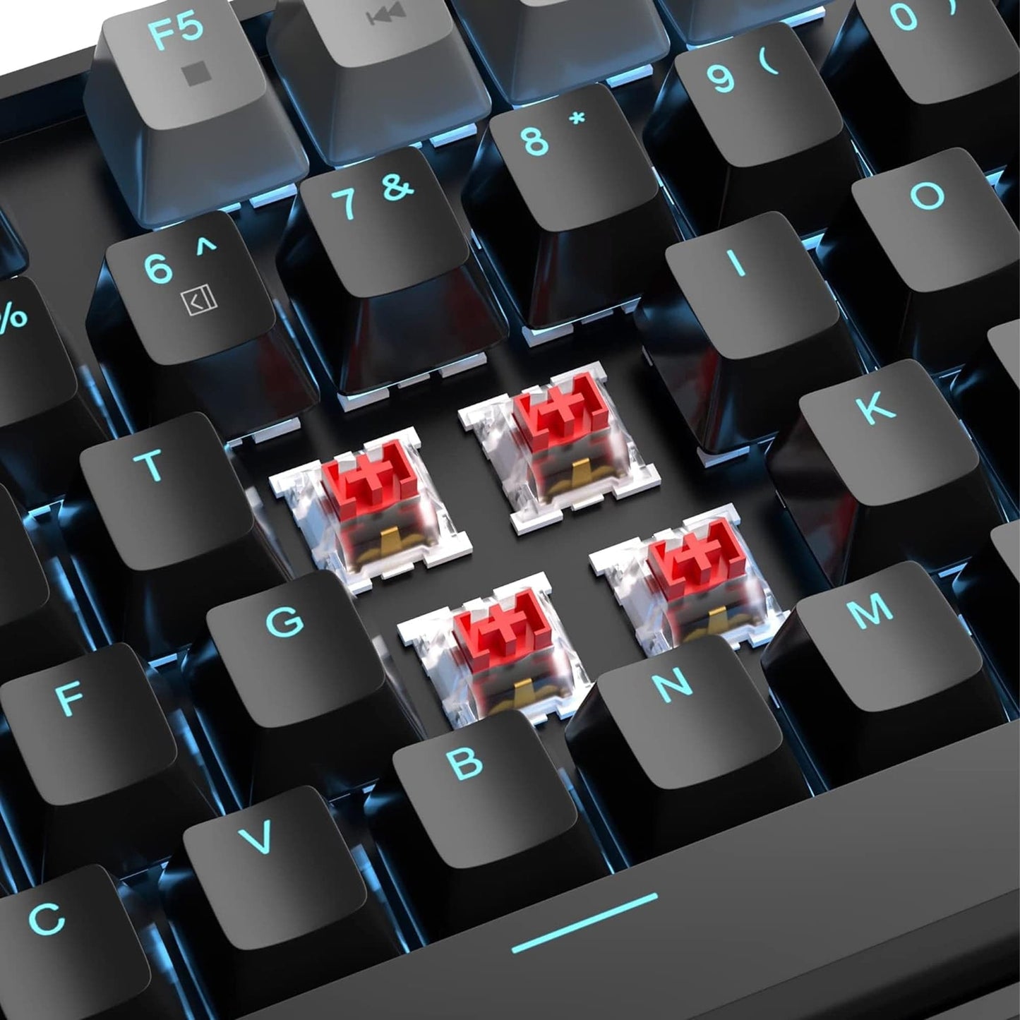 Tastatura Mecanica Gaming MageGee, Red Switch, 75%, iluminare LED, Negru / Gri