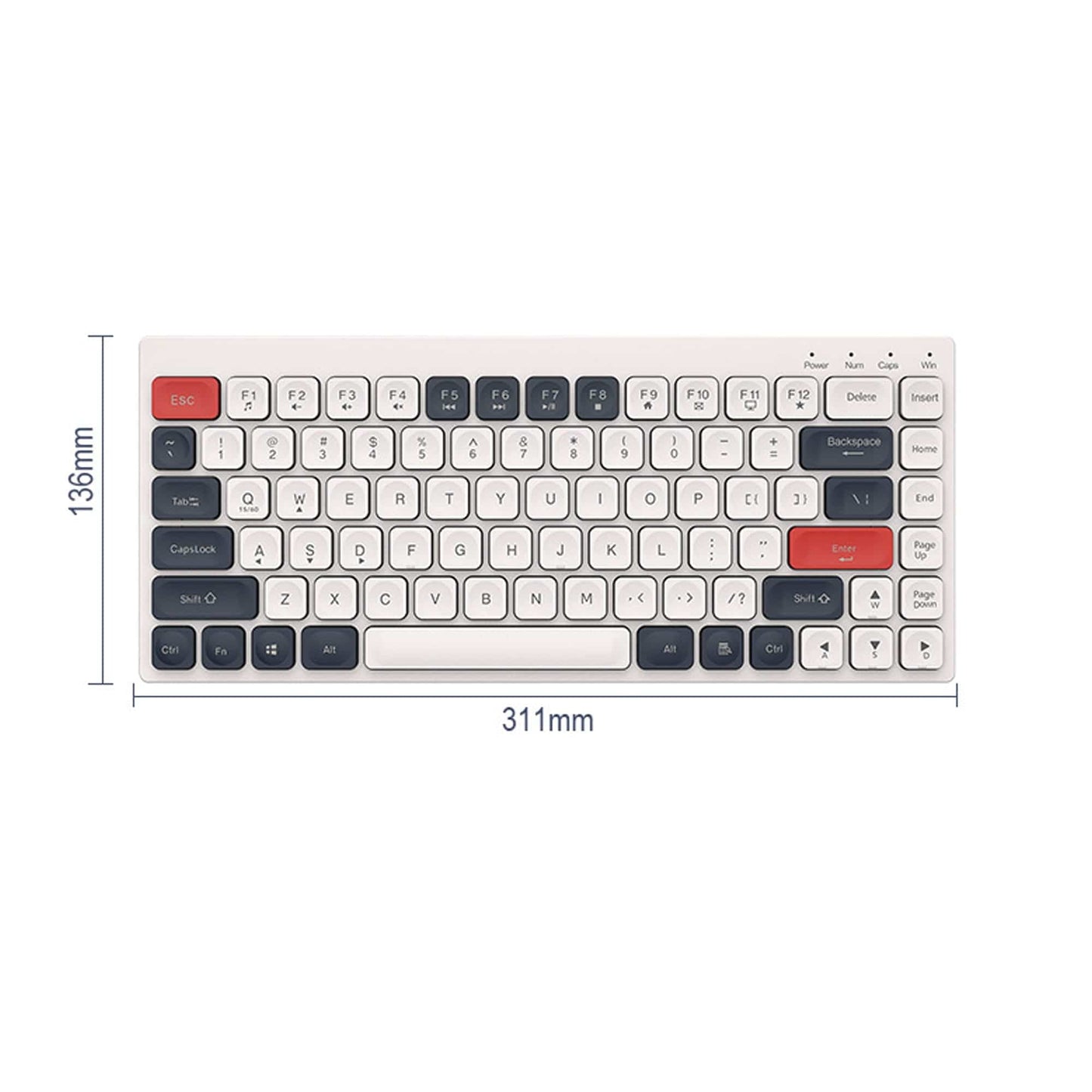Tastatura Slim Low-Profile Timebox, Wireless, 4Ghz, Bluetooth, Alb Albastru