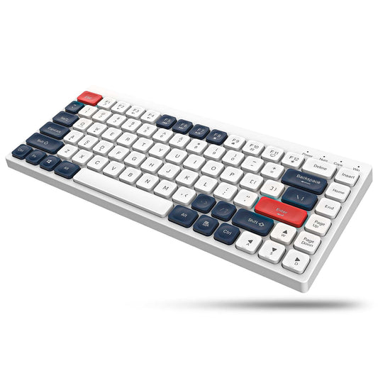 Tastatura Slim Low-Profile Timebox, Wireless, 4Ghz, Bluetooth, Alb Albastru