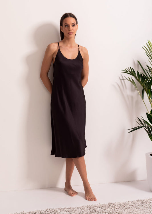 Cămașă de noapte damă satin viscoză – model elegant, fin și feminin