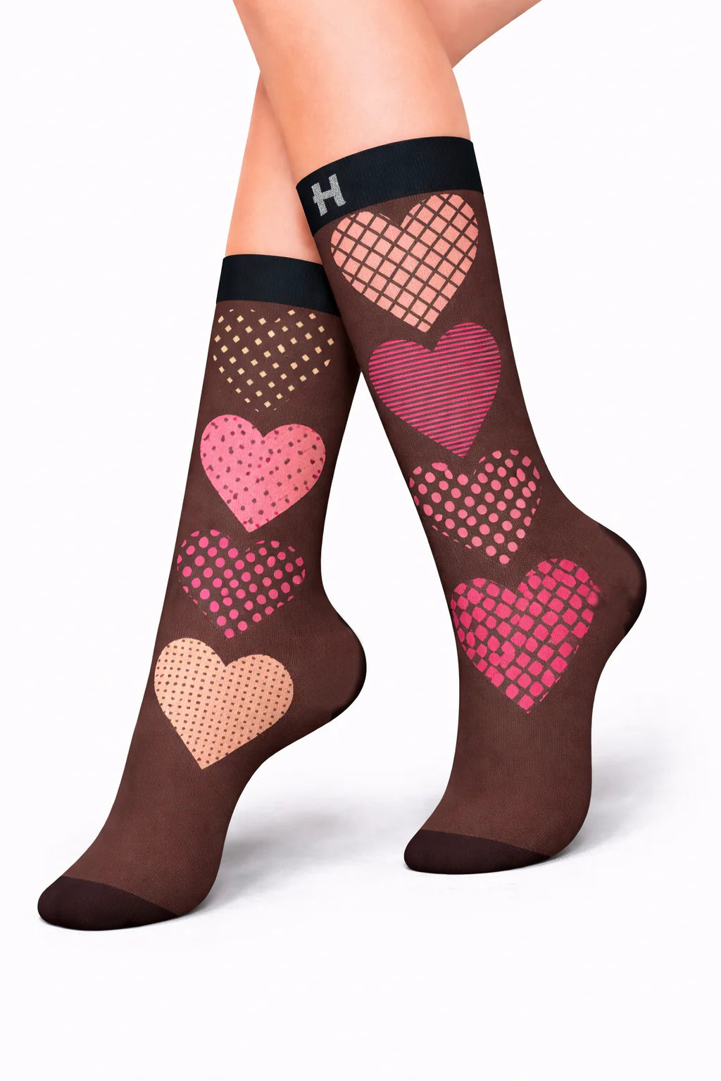 Șosete medii fashion HYD Celebration MB Minimedias F5 S.V. CUORE 3 – Design romantic și expresiv