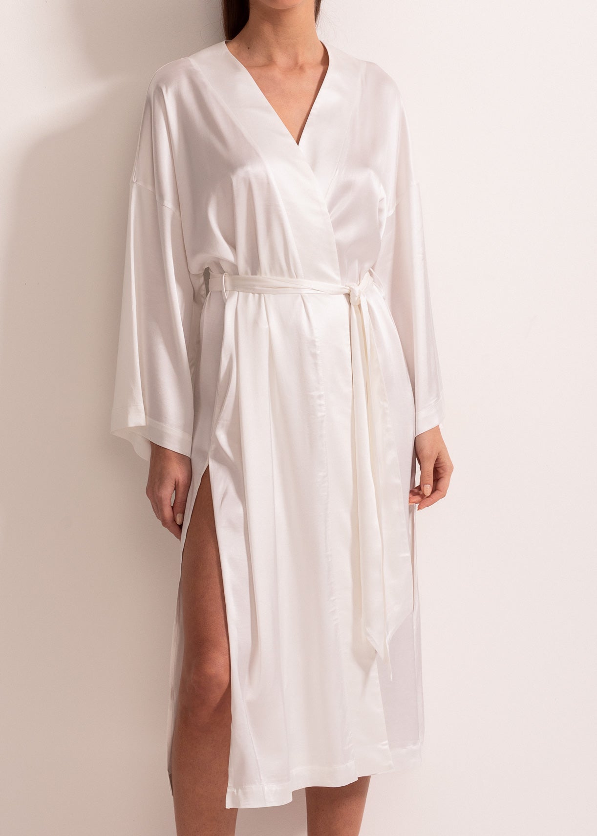 Halat damă Anastasia satin – halat elegant din viscoză, stil kimono