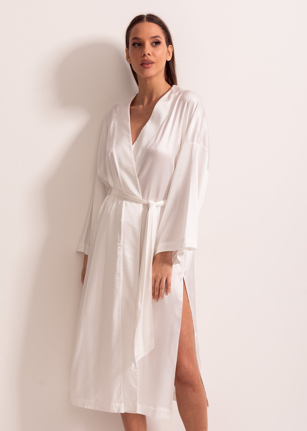Halat damă Anastasia satin – halat elegant din viscoză, stil kimono