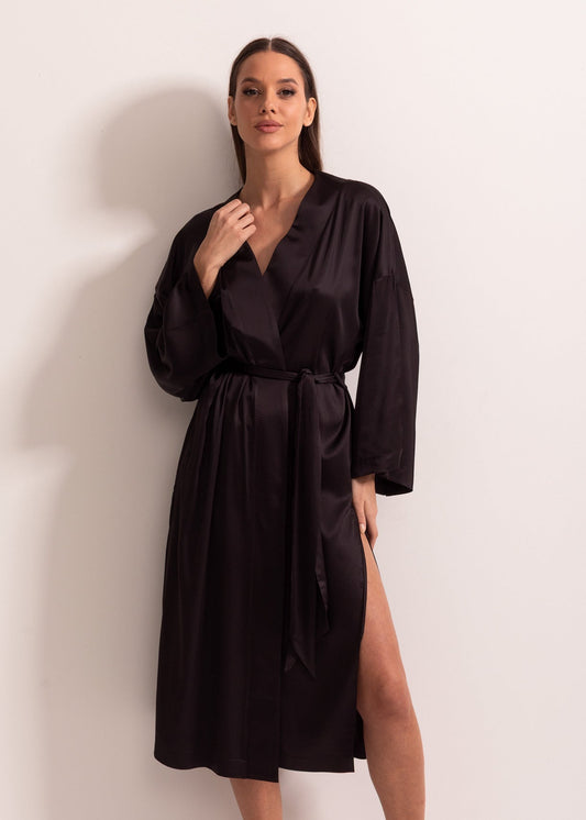 Halat damă satin viscoză – halat elegant stil kimono, rafinat și confortabil