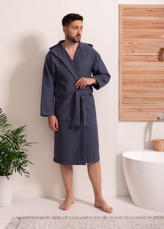 Halat de baie unisex Hamari bumbac – halat cu glugă, confortabil și absorbant