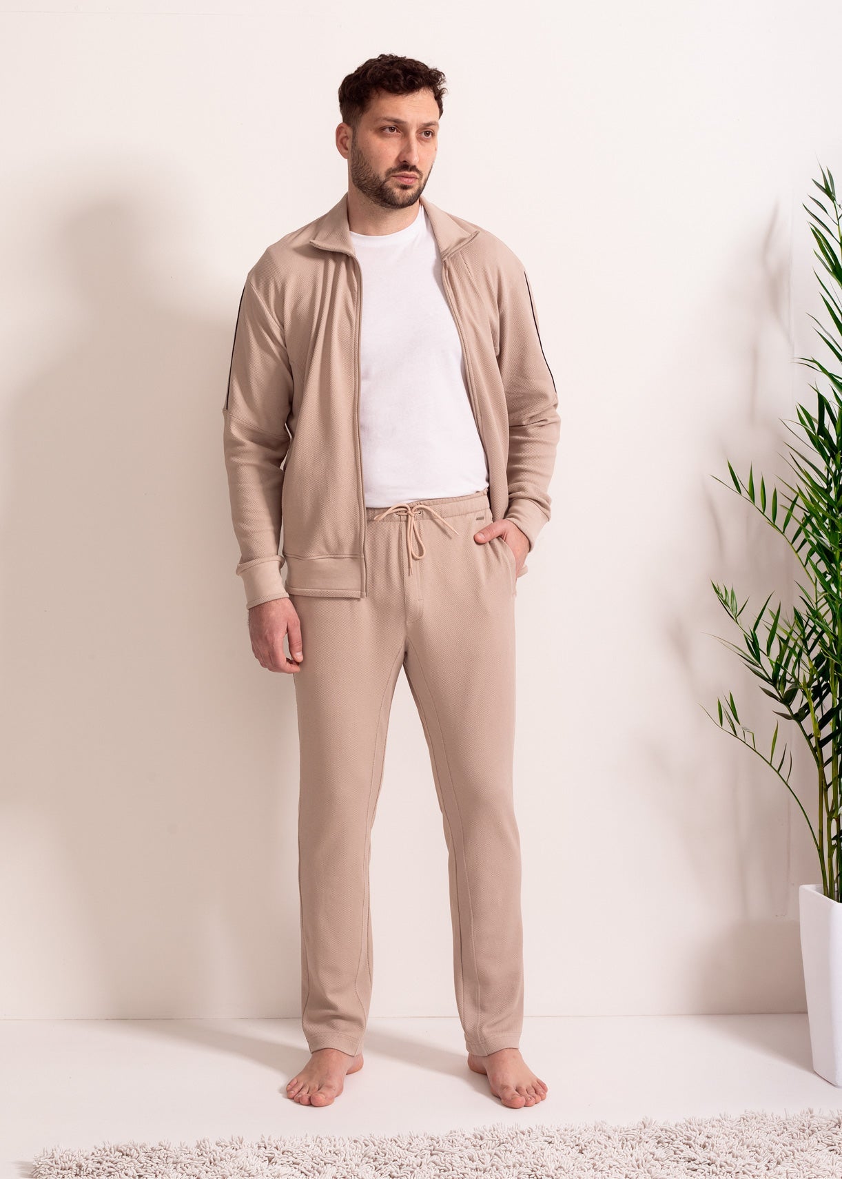 Hanorac bărbați Pique Mood – hanorac confortabil din eucalipt și bumbac, stil modern