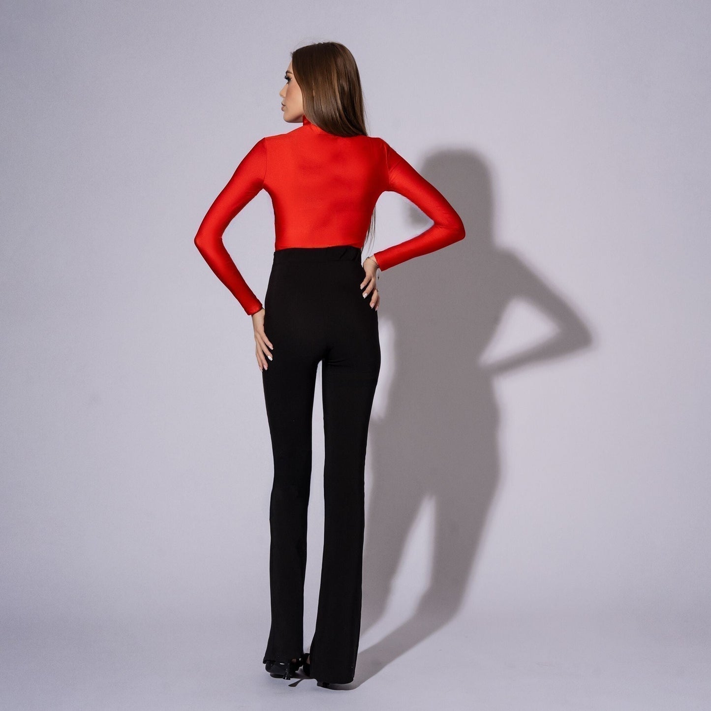 Pantaloni dama tip pana, eleganti, cu talie inalta NoStress Negru