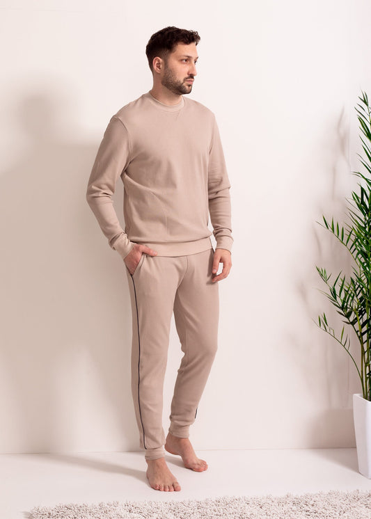 Pantaloni bărbați Pique Mood – pantaloni confortabili din eucalipt și bumbac, stil modern