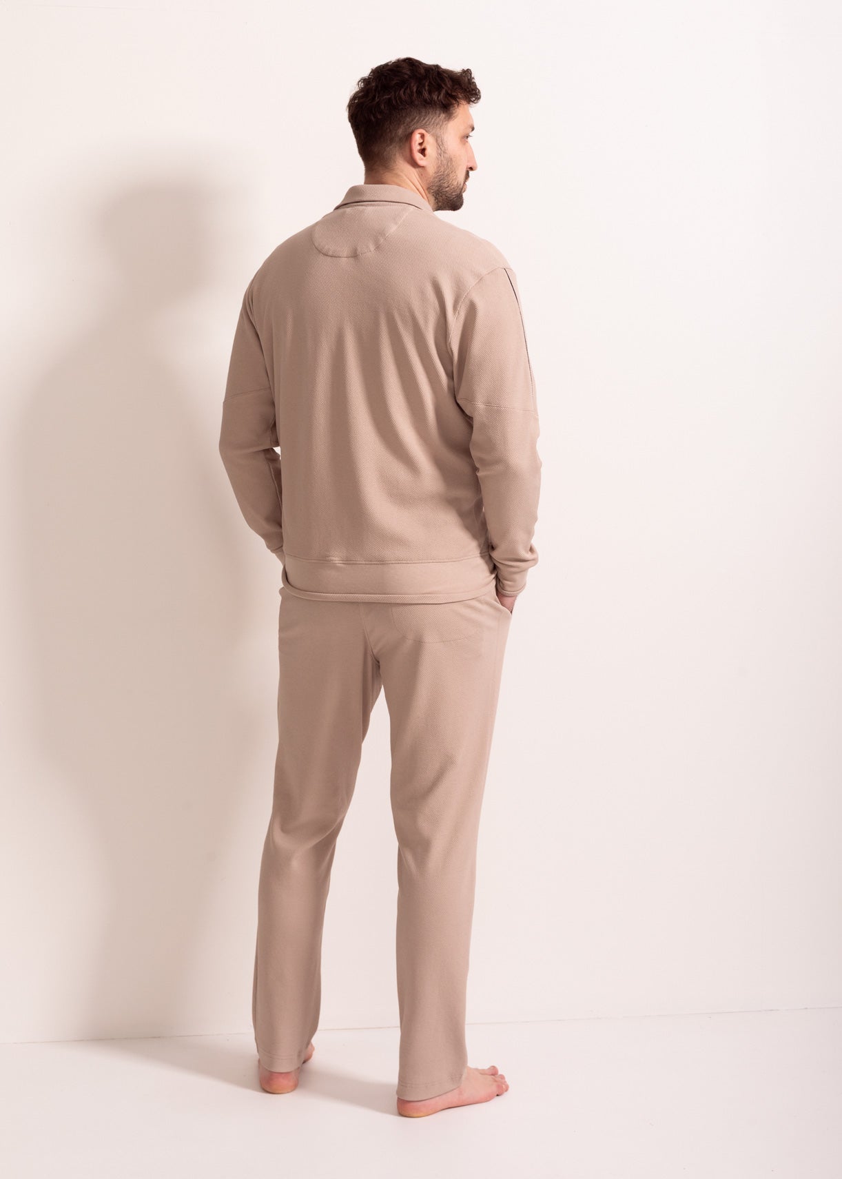 Pantaloni bărbați Pique Mood – pantaloni confortabili din eucalipt și bumbac, croială dreaptă