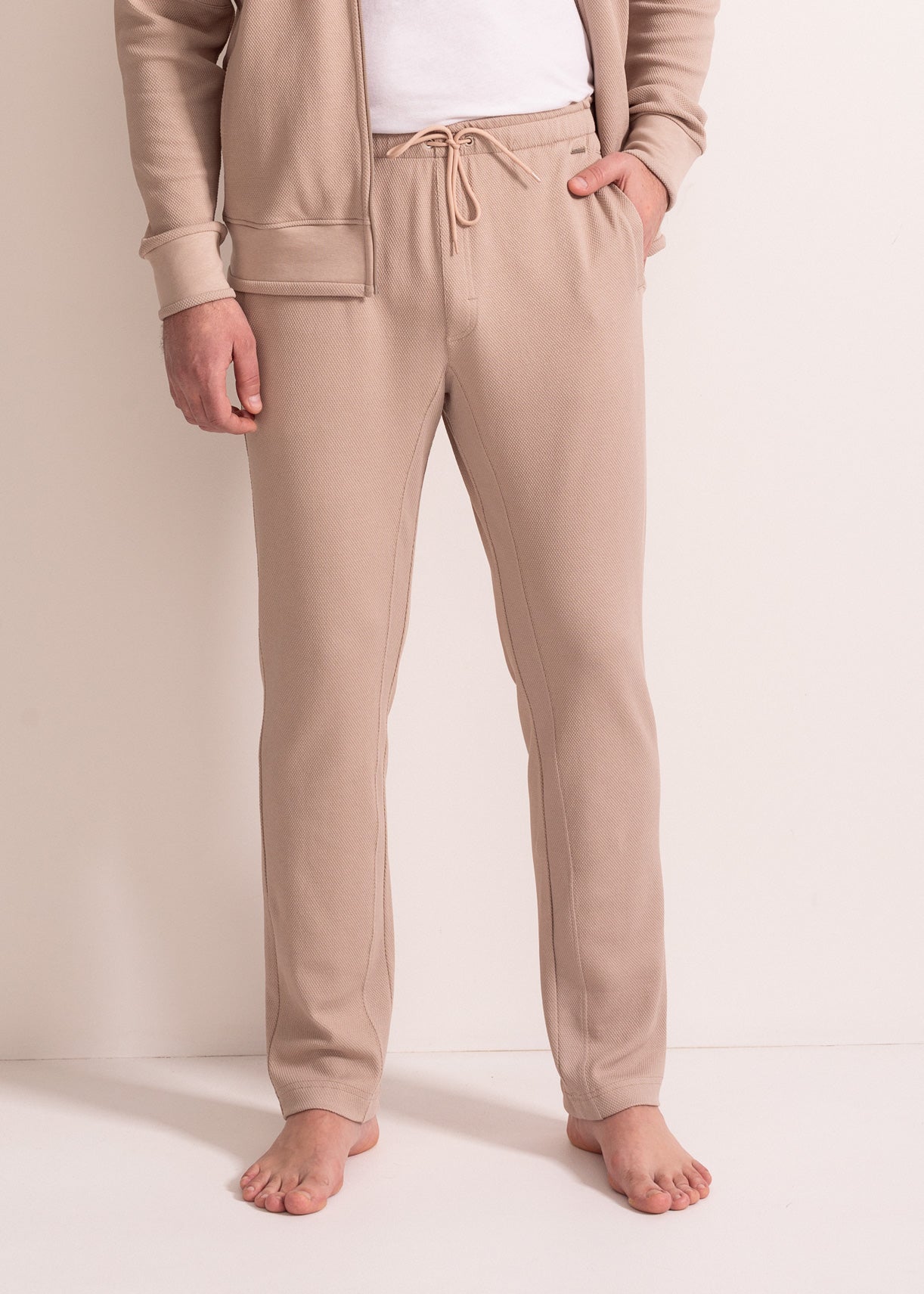 Pantaloni bărbați Pique Mood – pantaloni confortabili din eucalipt și bumbac, croială dreaptă