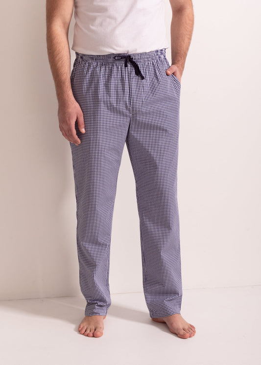 Pantaloni pijama bărbați bumbac – pantaloni lungi confortabili cu buzunare